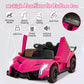 Costzon Pink Lamborghini Ride On Car, 12V Battery Powered 4Wd Lambo Kids Car With Remote Control, 3 Speeds, Dual Doors, Led Lights, Horn, Music, Licensed Electric Vehicle For Toddlers Girls Kids Gift