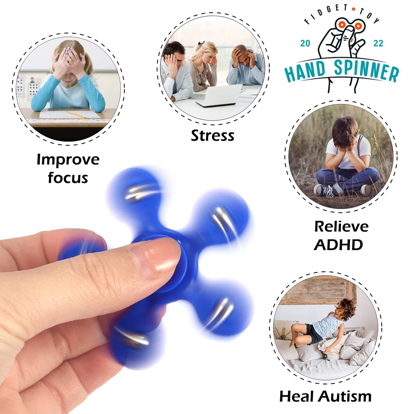 Soullife 30 Pack High Speed Bearing Quiet Fidget Spinners Bulk, Stress Relief Sensory Fidget Toys Bulk For Kids, Birthday Return Gift Party Favors Classroom Prize Student Gifts Stocking Stuffers