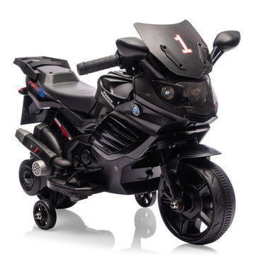 Kids 6V Ride On Motorcycle, Battery Powered Ride On Toys w/Treaded Tires, Working Headlight, Horn, Music, Training Wheels, Stabl