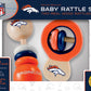 Babyfanatic Wood Rattle 2 Pack - Nfl Denver Broncos - Officially Licensed Baby Toy Set
