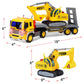 TOYTHRILL Tow Truck with Excavator Toy for Boys 2+ Year Old, Construction Truck Toy with Excavator, Semi Truck with Lights and S
