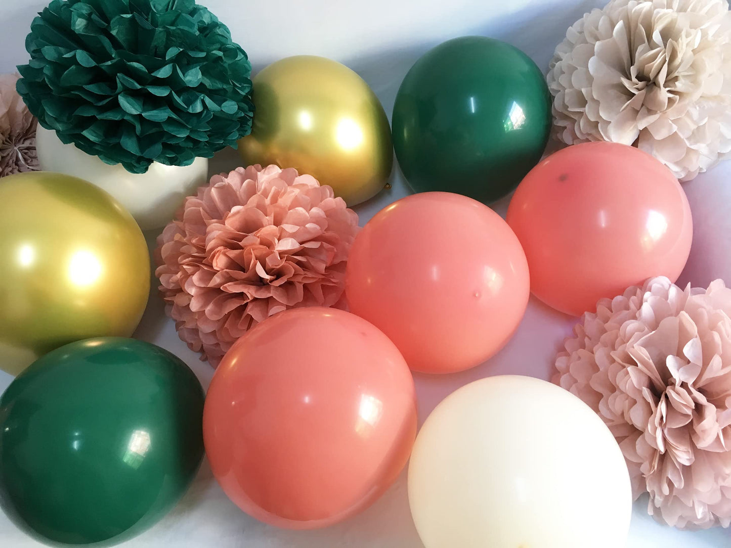 Birthday Decorations For Women Girls With Emerald Green Dusty Rose Pink Balloons Rustic Banner And Happy Birthday Floral Cake To