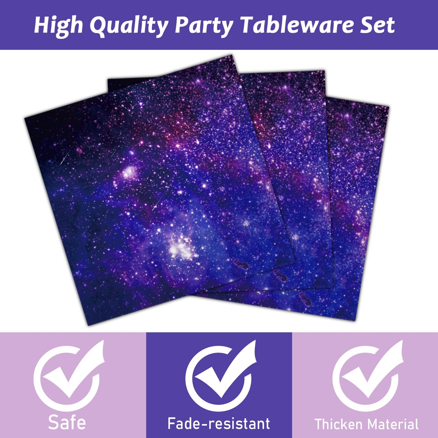 96 Pcs Space Galaxy Party Plates And Napkins Party Supplies Outer Space Theme Party Tableware Set Starry Night Solar System Part