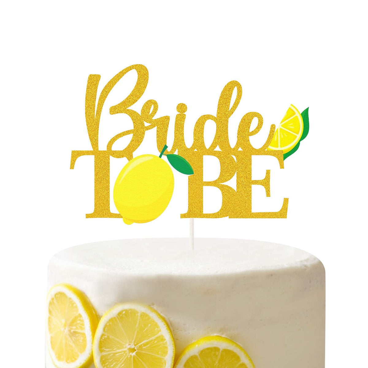Festiko Lemon Bride To Be Cake TopperGold Glitter, Bridal Cake Toppers, Bachelorette Cake Topper, Bridal Shower Cake Topper, Br