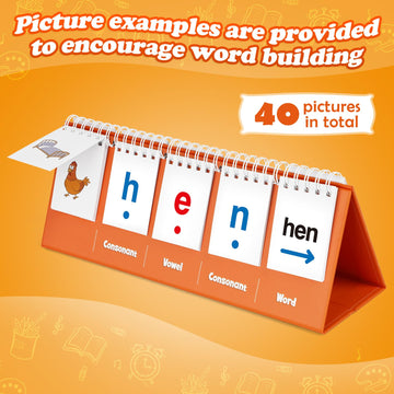 Aizweb CVC Word Games Flash Cards - Phonics Learning Toy for Preschool & Kindergarten - Yellow, 0.6x5.7x10.8in, Educational Spelling Activity