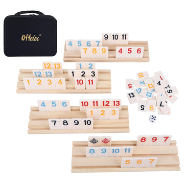 Offelec Large Numbers Rummy Tiles Game, Classic Rummy Cube Games, Great Gift For Kids Adults And Family Funny Party Games, 106 T