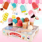 Wooden Ice Cream Toys for Toddlers 3-5, Kids Wooden Toys Play Kitchen Accessories, Play Food Sets for Kids Kitchen, Pretend Play
