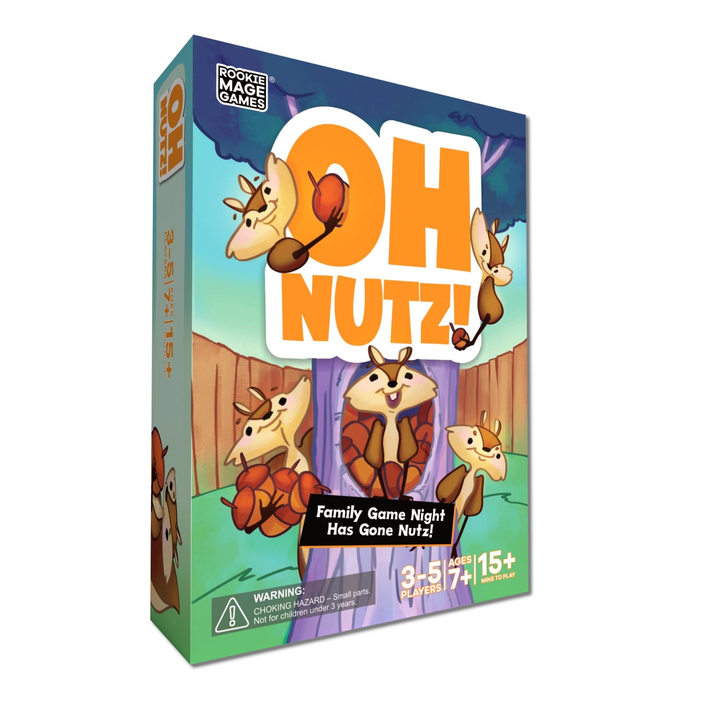 Rookie Mage Games Oh Nutz! - Fast-Paced Family Card Game - Family Game Night Has Gone Nutz! - Easy to Learn  Fun for mature-themeds and Kids - Ideal for 3-5 Players Ages 7 and Up