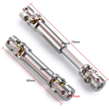 RC-Hub 1Pcs RC Driveshafts Metal Drive Shaft 45-50/47-57/55-67/60-80mm for 1:14 Tamiya Trailer Tractor Truck RC Crawler Car (55-