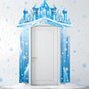 Tiamon Snow Castle Banners Princess Birthday Door Entrance Decorations Ice Snowflake Hanging Door Banner Backdrop for Girls Wint