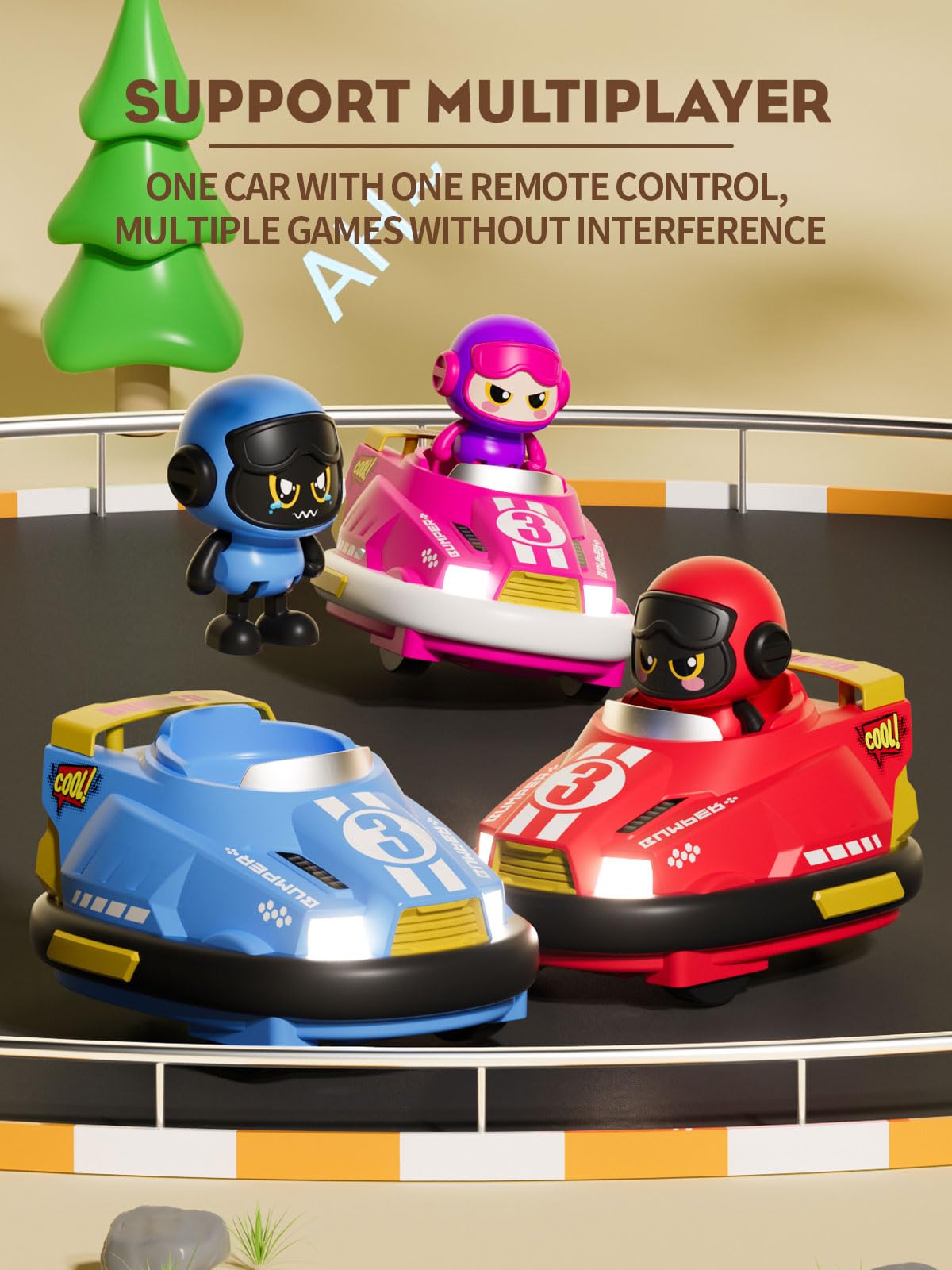 ATHLERIA 2pcs Remote Control Bumper Car Toys for Boys Girls,RC Race Vehicles,Two Player Competitive Games,Christmas Birthday Gif