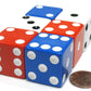 Set of 6 Patriotic D6 25mm Large Opaque Jumbo Dice- 2 Each of Red White and Blue by Koplow Games