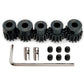 VICRAZZE 32p 5mm Pinion Gear Set 13T 14T 15T 16T 17T with 1/8 inch(3.175mm) Coupler and hex Key for 0.8 Metric Pitch RC Buggy Ca