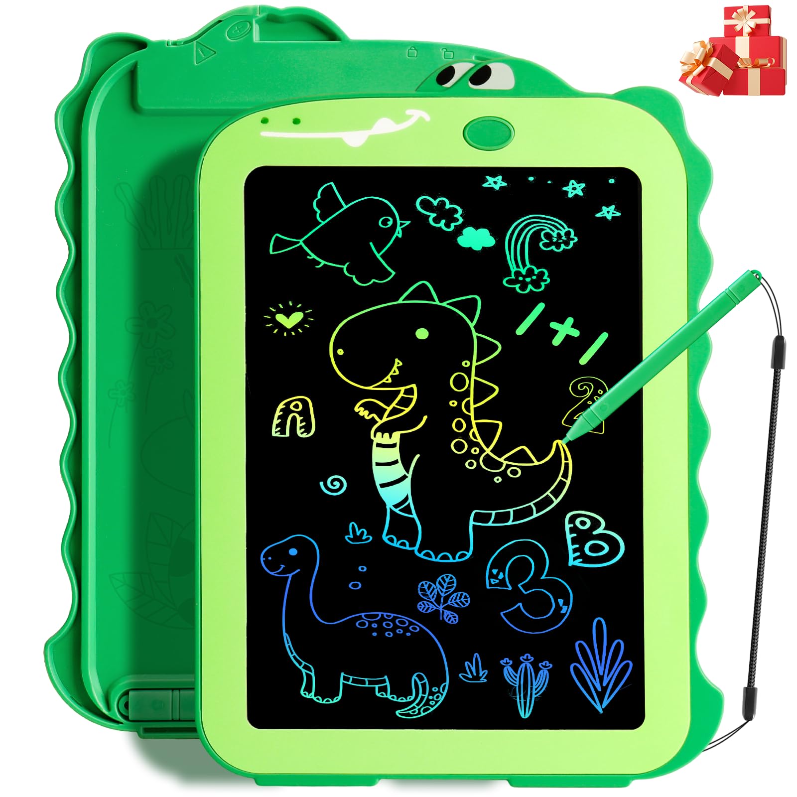 Teriph Lcd Writing Tablet For Kids, Colorful Toddlers Toys Drawing Board, Educational Kid Toys, Doodle Pad Dinosaur Toys For 2 3