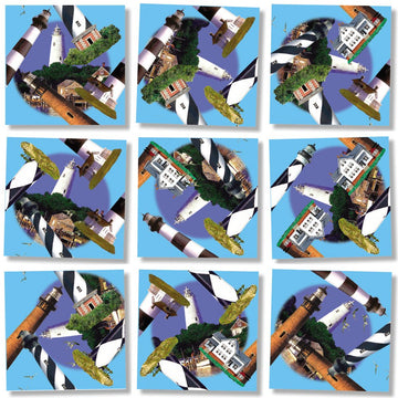 B Dazzle Outer Banks Lighthouses Scramble Squares 9 Piece Puzzle