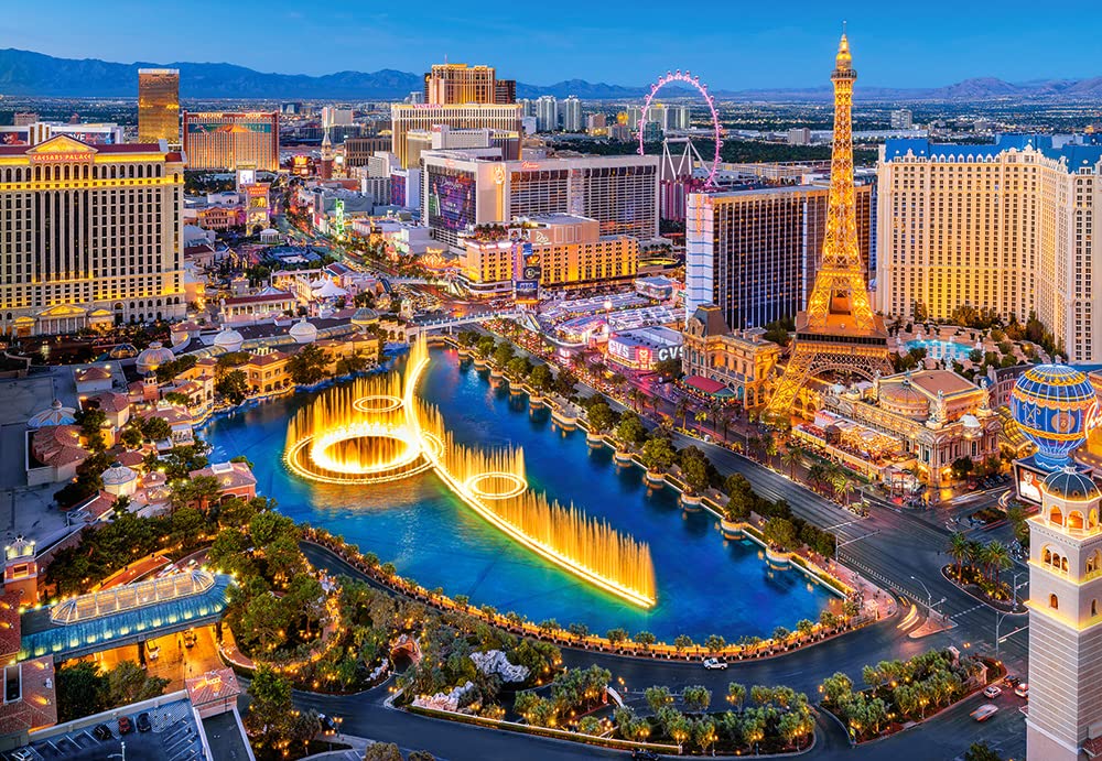 CASTORLAND 1500 Piece Jigsaw Puzzles  Fabulous Las Vegas  USA  mature-themed Puzzles  Castorland C-151882-2