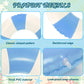 Whaline 4Pcs White Blue Inflatable Swimming Float Toys Classic Striped Swim Rings Fun Prints Pool Loungers Tube For Kids Boys Gi