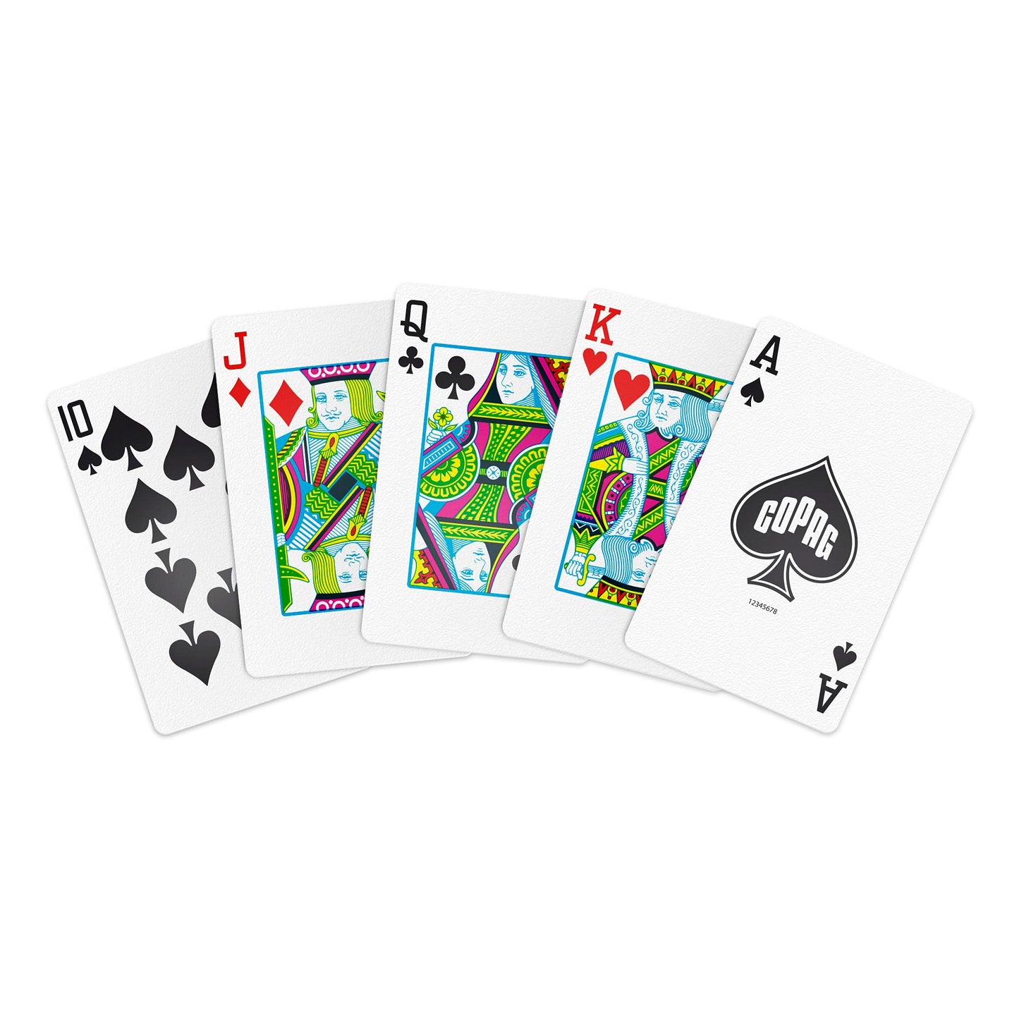 Copag 1546 Design 100% Plastic Playing Cards, Bridge Size (Narrow) Green/Burgundy (Standard Index, 6 Sets)