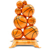 Soulchen 1 Pack 5 ft Giant Self Standing Basketball Foil Balloons with Field Base for Birthday Themed Party Decoration Sports Su