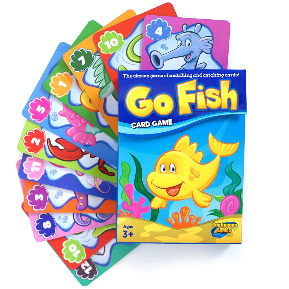 Continuum Games Go Fish Classic Card Game for Children Age 3+, Blue, Cardstock, Model CG1606