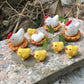 Mini Resin Tiny Hen Chick and Eggs, Dollhouse Miniature Tiny Hen Chick and Eggs, Terrarium Fairy Garden Dolls Toy, Mini Micro La