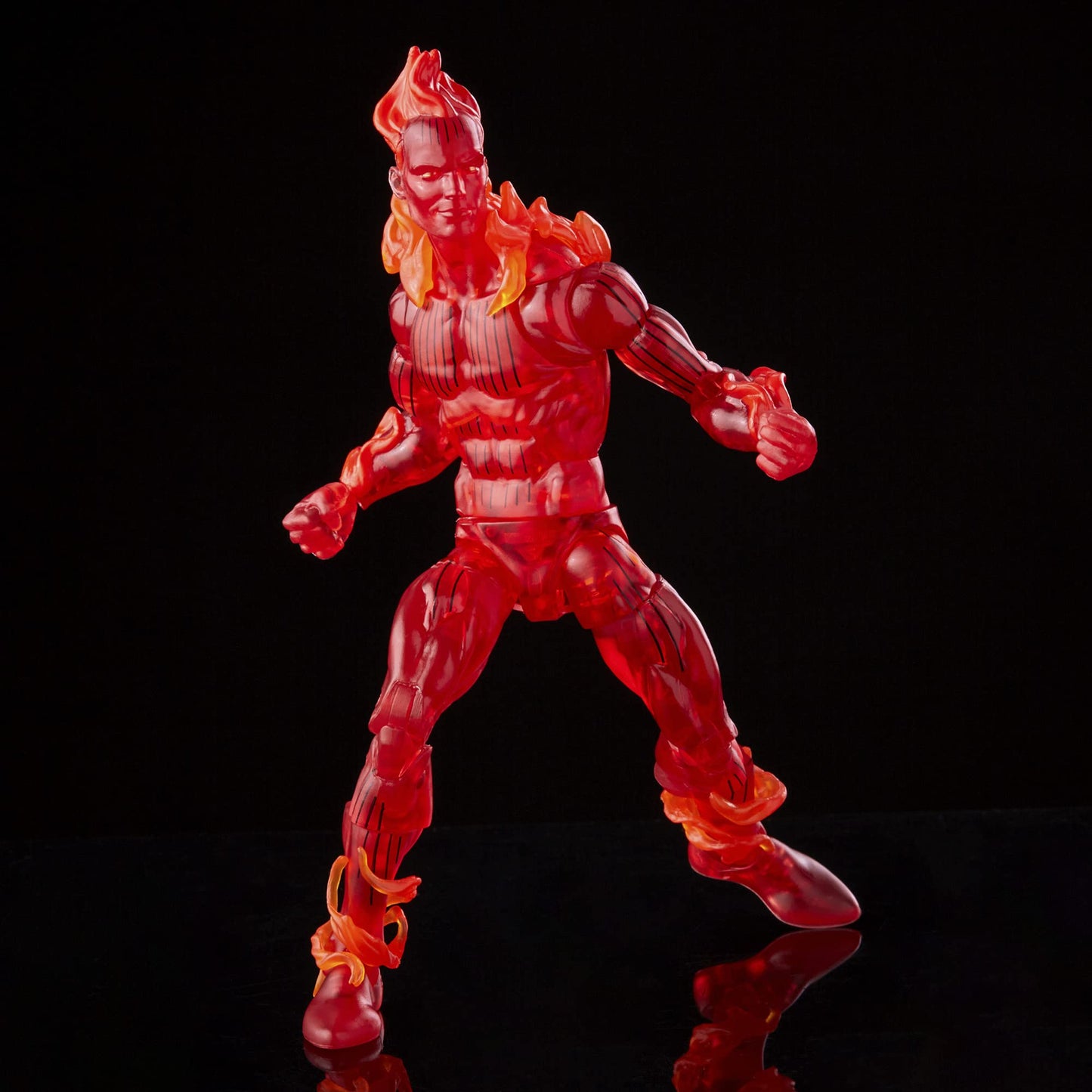 Marvel Hasbro Legends Series Retro Fantastic Four The Human Torch 6-Inch Action Figure Toy, Includes 5 Accessories