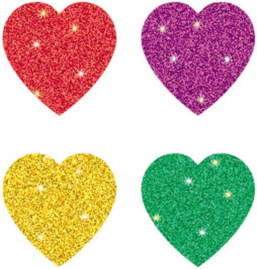 Carson Dellosa 440 Heart Stickers, 4 Sticker Sheets of Glitter Stickers, Valentines Stickers for Valentines Day Crafts, Scrapboo
