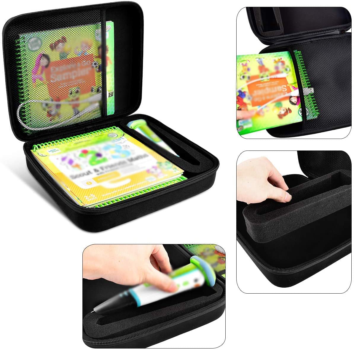 Gwcase Case Compatible With Leapfrog For Leapstart Go System And For Leapfrog For Leapstart 3D/ For Pre-Kindergarten Activity Book Of Level 1 2 4. Storage Carrying Holder Fits For Usb Cable-Black