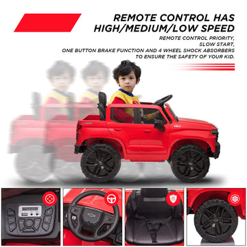 12V Ride On Car, Battery Powered Licensed By Chevrolet Silverado Gmc Kids Ride On Truck, Toddler Electric Vehicles Toys W/Remote