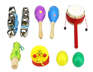 Toddler Musical Instruments, 9Pcs Wooden Percussion Musical Instruments Toy Set For Kids Toddlers Preschool Educational Music Toys For Boys And Girls