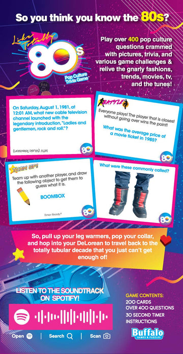 Buffalo Games Like Totally 80s - Pop Culture Trivia Game