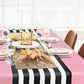 Oudain 3 Pcs Striped Tablecloth 108 x 54 Inch Disposable Plastic Table Cloth Waterproof Tablecloth Rectangle Table Cover for Bir