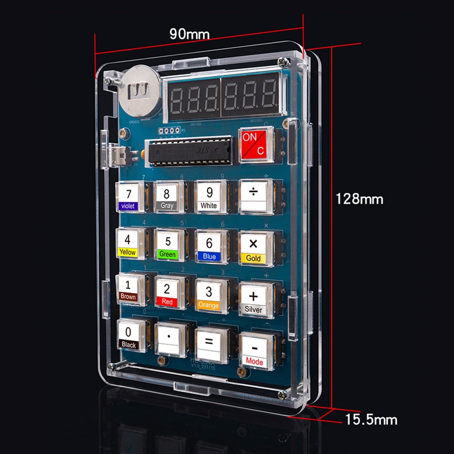 Soldering Practice Kit 6 Digits Desk Calculator Resistor Resistance Reader Diy Kit Soldering Project Kit Electronic Diy Kits For