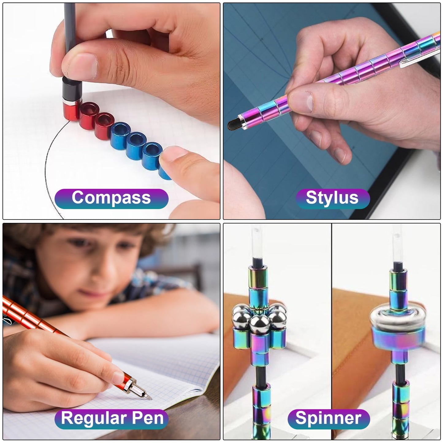 Fidget Pen, Magnetic Fidget Toys Pen,Deformable Magnet Metal Writing Pen For Age 8-13 Kids Boys Girls Teens Adults, Classroom Pr