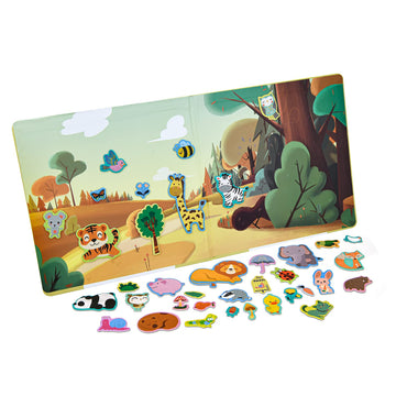 Animals Fridge Magnets For Kids, 50 Pcs Refrigerator Magnets For Toddlers, Create A Scene Magnetic Play Sticker Book Travel Game Educational Toys For Kids