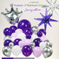 Kozee Dark Purple And Silver Balloon Garland Kit 126Ppcs With Light Lilac White Silver Starburst Crown Foil Balloons For Girl 15