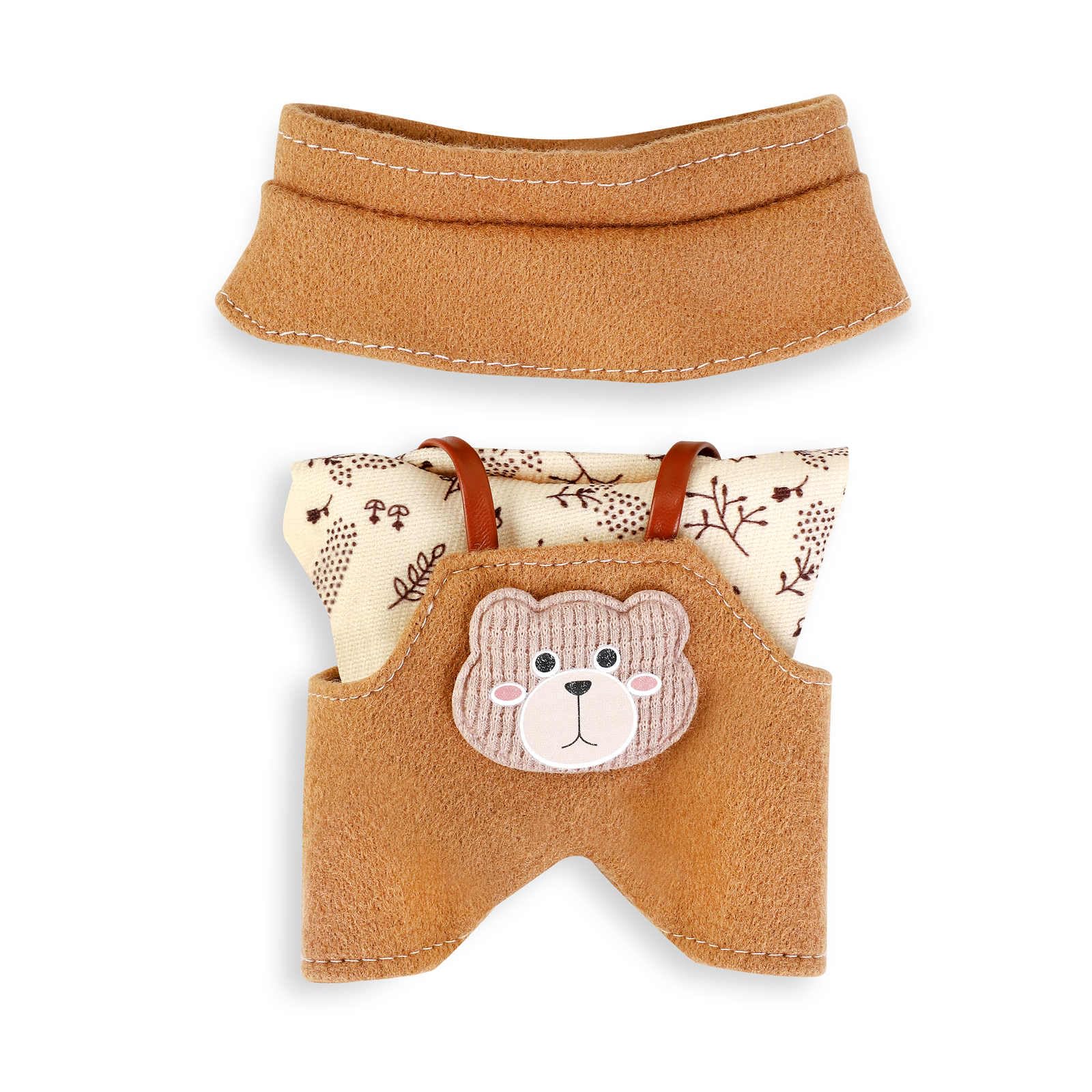 Abincee 17cm Doll Clothes Compatible with Labubu enhanced Doll Outfit Set Fashion Designed Dresses (Khaki)