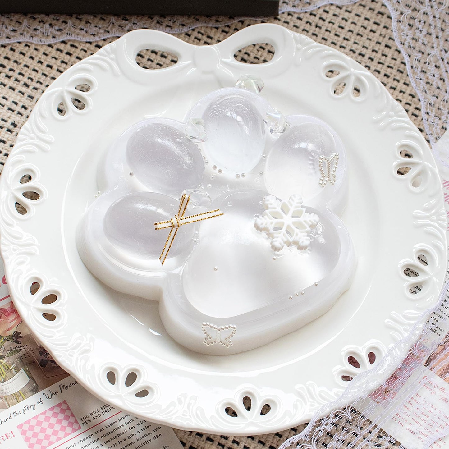 5.1 Inch Big Handmade Taba Cat Paw Squishy Toys  Soft White Cat Paw Squeeze Toy for Stress Relief  Large Funny Sensory Fidget Squishies Suitable for mature-themeds Kids