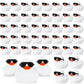 Sosation 36 Packs Mini Rubber Ducks with Sunglasses Sets 2.2 Inch Bath Squeaky Rubber Duckies Cute Float Bathtub Toys for Little