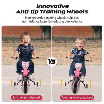 Forever Source 12V Kids Motorcycle w/Treaded Tires, 3.1mph Top Speed, Kids Motorcycle w/Training Wheels, Music, Bluetooth, Sprin