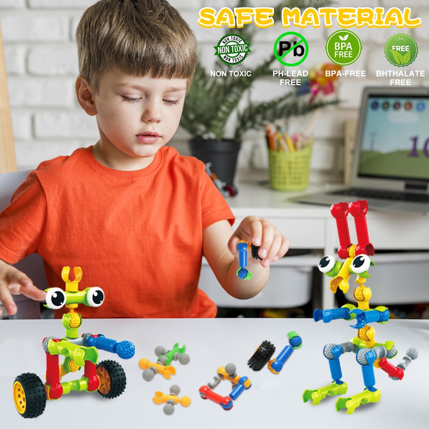Afomida 156 PCS Creative Building Blocks Set - Plastic Dinosaur, Robot, Car, Spider, Dog Figures - Ages 3+, Model FYD1941, Color 2