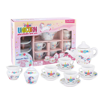 Porcelain Tea Set for Girls - Pink Ceramic Tea Cups with Pink Box - Tea Glass Toy for Kids and Girls Tea Party - Ideal Gift for 