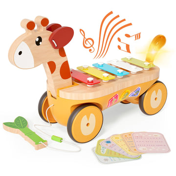 Baby Xylophone Musical Car Toy For Toddlers, Giraffes Truck Toys For 18M+ 2 3 Years Old Kids, Best Christmas Birthday Gifts For