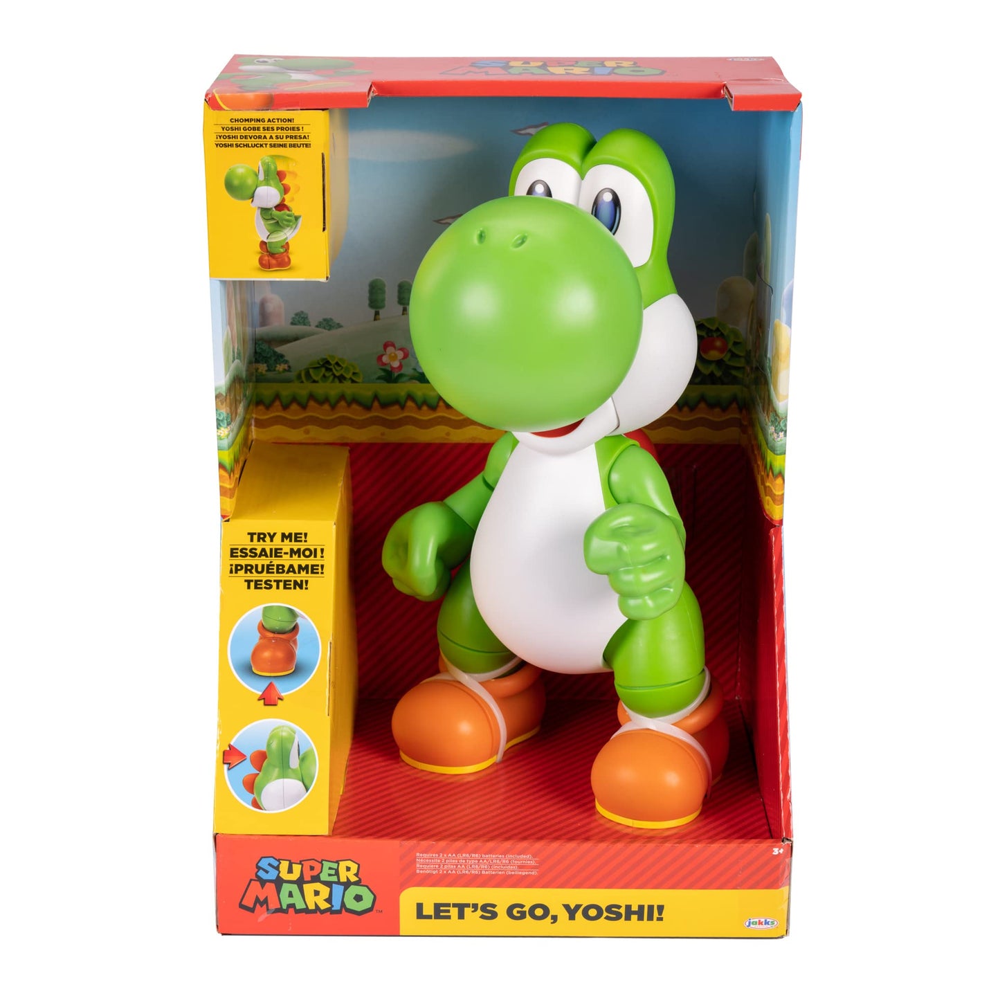 Super Mario Interactive Yoshi Action Figure - 12 Inch, Plastic, 20+ Sounds, Model 413994