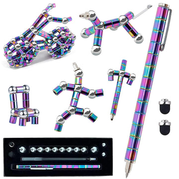 Wqwquu Fidget Pen,Magnetic Pen, Decompression Magnetic Fidget Toy Pen, Magnet Pen Fidget Toy Relieve Pressure Novel Toy Gifts For Kids Or Friends! (Color)