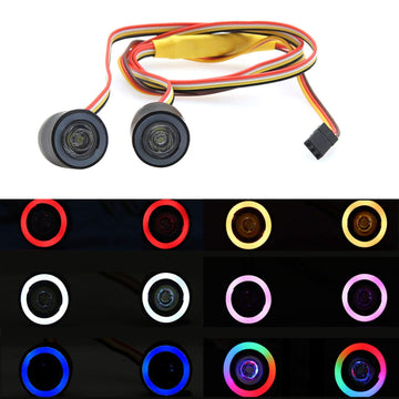 GLOBACT OGRC RC LED Light Kit Headlights Angel Eyes with 12 Modes for Traxxas TRX-4 Axial SCX10 RC4WD 1/10 RC Rock Crawler Car A