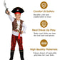 Yorborgor Pirate Costume For Kids Pirate Outfit For Boys Pirate Cosplay Party Dress Up (White, 9-10 Years)