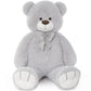 Tezituor Big Teddy Bear 4 Feet, Soft Giant Stuffed Animal Life Size 47 Inch Plush Bear Toy Valentines Christmas Birthday Gift For Girlfriend Kids,Grey