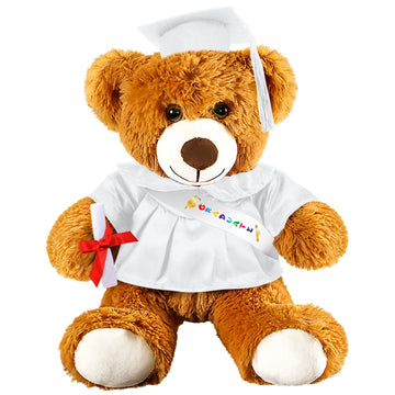Foilswirl Graduation Bear 2025 With Gown Cap Tassel 9    White Graduation Stuffed Animal Plush Bear Toy For Class Of 2025 Prek P