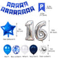 16Th Birthday Party Decoration For Boys, Happy Birthday Banner Blue Number 16 Birthday Balloons 16Th Birthday Latex Confetti Bal